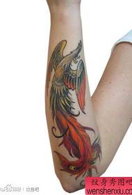 девушки рука популярный классический традиционный рисунок татуировки феникс