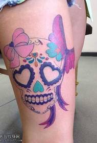 Modello di tatuaggio teschio gamba