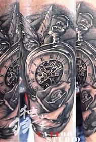 Clock Rose Tattoo Patroon