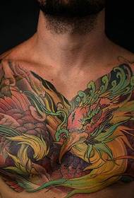 in groep super prachtige kleurige phoenix tatoetepatroanen