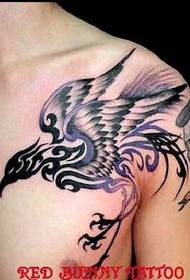 Галерија тетоважа 520: шема на тетоважа на градите феникс