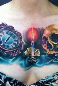 tatuaggio tatuaggio rosa teschio super bello petto ragazze