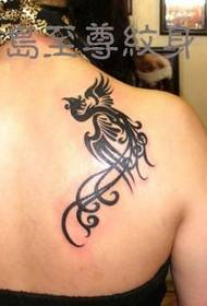 beauty back classic totem Phoenix tattoo pattern
