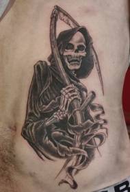 Scythe và Death Black Side Rib Tattoo