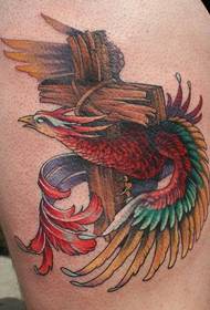 persoonallisuus Phoenix cross tattoo pattern