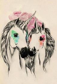 personal fashion good-looking unicorn tattoo manuscript pattern picture