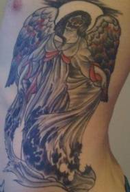 Modello di tatuaggio di morte alato a coste laterali