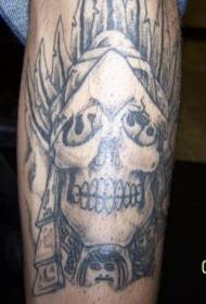 Wzór tatuażu czaszki śmierci Azteków