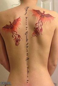 back classic phoenix tattoo pateni