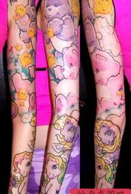 super schattig kleur cartoon ster beer eenhoorn bloem arm tattoo patroon