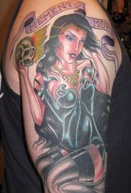 Modello di tatuaggio braccio Taro e ragazza