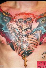 male front chest super handsome cool dragonfly wings tattoo pattern