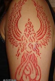 Pola Tato Totem Phoenix Merah