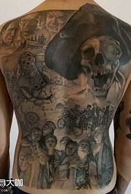 Modello tatuaggio torsione pirata posteriore