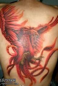 full rygg brand Phoenix tatuering mönster