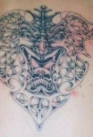 Patrón de tatuaxe do diaño e do cráneo