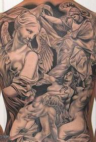 Modello tatuaggio personalizzato schiena piena angelo