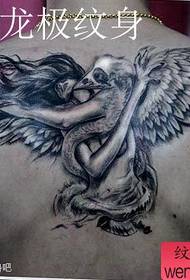 erkek arka serin popüler melek dövme deseni