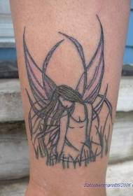 Simple Grass and Elf Tattoo Pattern