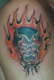 Red Devil Flame Tattoo Pattern