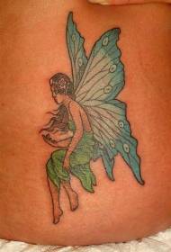 Patrón de tatuaje de elfo alado azul
