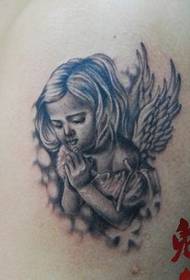 patró de tatuatge d'àngel petit orant