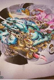 color personality gold 蟾 tattoo manuscript picture