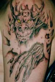 Диявол і шкіра сльоза татуювання візерунок