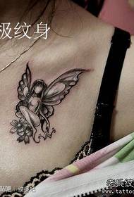 krásny a krásny škriatok tetovanie vzor na hrudi 151906-dievčatá pasu krásne Rozprávkové krídlo tetovanie vzor