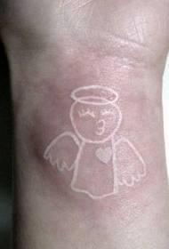 patró de tatuatge d'àngel blanc amb braç de noia