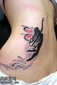 Задняя талия, летящая фея, левый рисунок татуировки