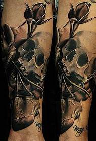 Skull Tattoo-patroon: Arm Europa en Amerika Skull Heart Tattoo Pattern