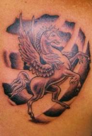 Pegasus a symbol čierne tetovanie vzor