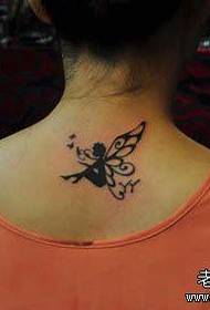 girl Neck cute totem butterfly elf tattoo pattern