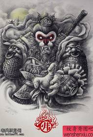 Mapa taisbeanaidh tatù gus obair làmh-sgrìobhainn tatù Qitian Dasheng Sun Wukong a cho-roinn
