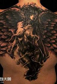back angel tattoo pattern