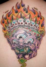zréck Faarf dräi-Eyed Demon Skull Tattoo Muster