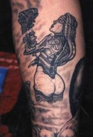 Female Devil Iron Armband Tattoo Pattern