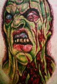immagine del tatuaggio zombie spaventoso di colore delle gambe