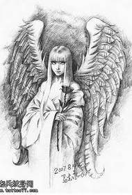 manuscript vrouwelijke engel tattoo patroon