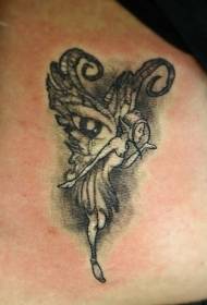 side rib svart grå alf øye tatoveringsmønster