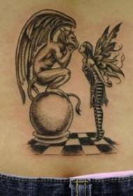 Modela Tattooê ya Fairy û Monster li ser Board 152693 - Modela tatîlên ecêb ên elfek rengê kulikê ya kulîlk