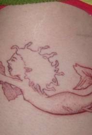 umlenze olula we-cartoon red mermaid tattoo