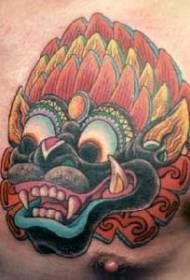 Chest Color Asian Iblis da Tsuntsu Tattoo Tattoo Tsuntsu