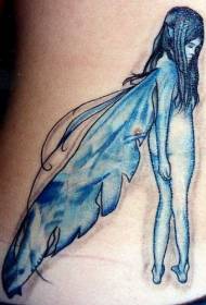 Patrón de tatuaje azul triste elfo