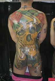 Modello di tatuaggio posteriore: Cool Immagine di modello di tatuaggio a schiena piena super bello classico