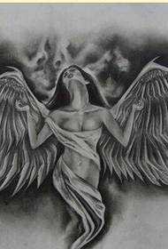 elegante bonita imagen de imagen de manuscrito de tatuaje de ángel