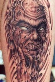 ružno zombi čudovište i ručni uzorak tetovaža