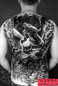 Толық артқы доминирование Lucky God Beast Tattoo Pattern