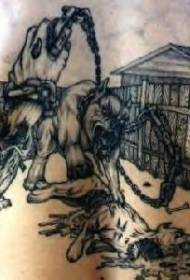 Modello spaventoso del tatuaggio del diavolo nero